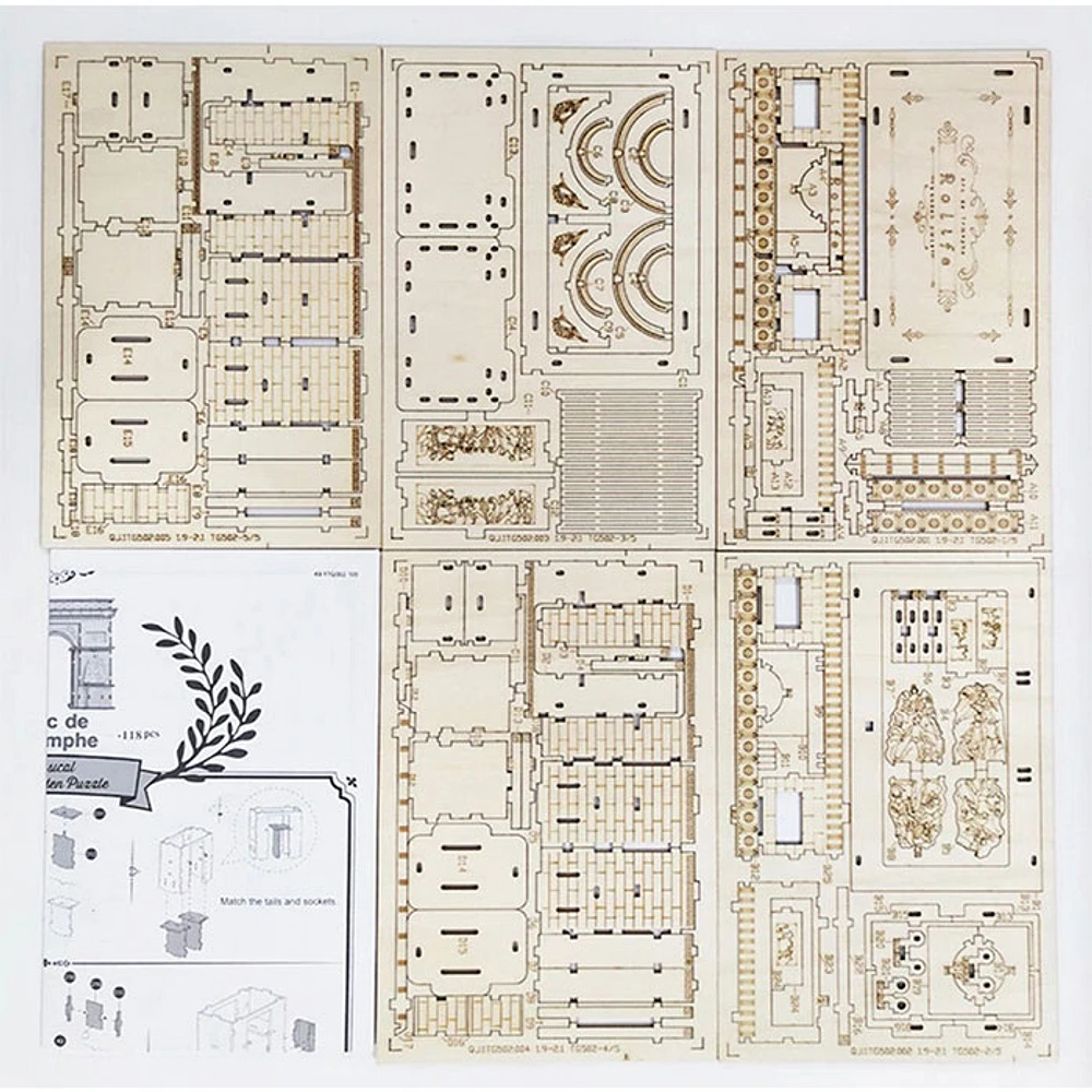 Robotime Rolife Arc de Triomphe DIY Wood Art Craft Kits 3D Wooden Puzzle