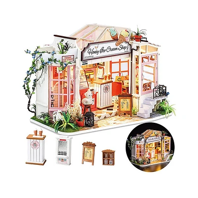 Cream Store DIY Miniature Dollhouse Kit