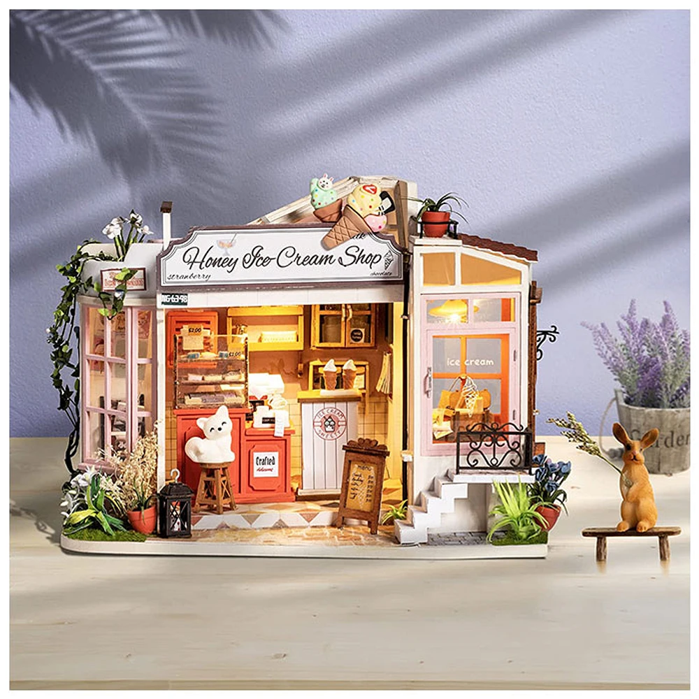 Cream Store DIY Miniature Dollhouse Kit