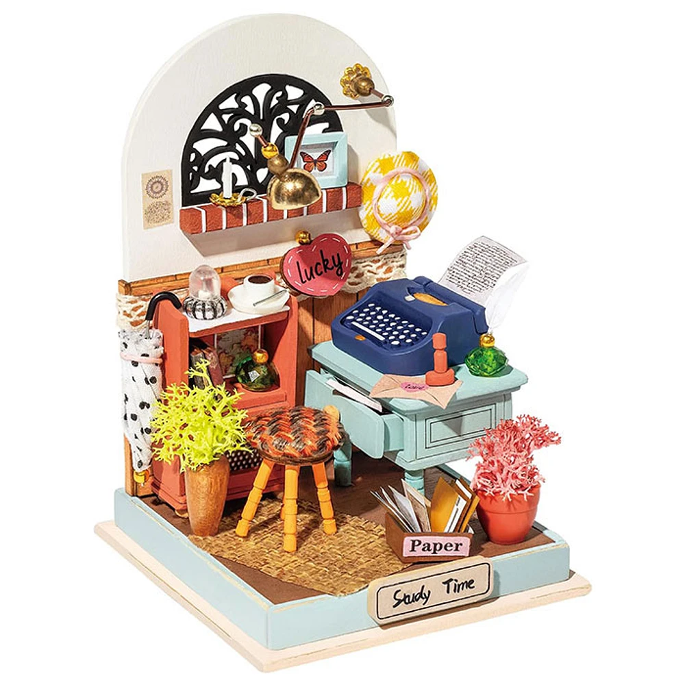 Record Mood DIY Miniature Dollhouse Kit Wooden Tiny Building Study Kit