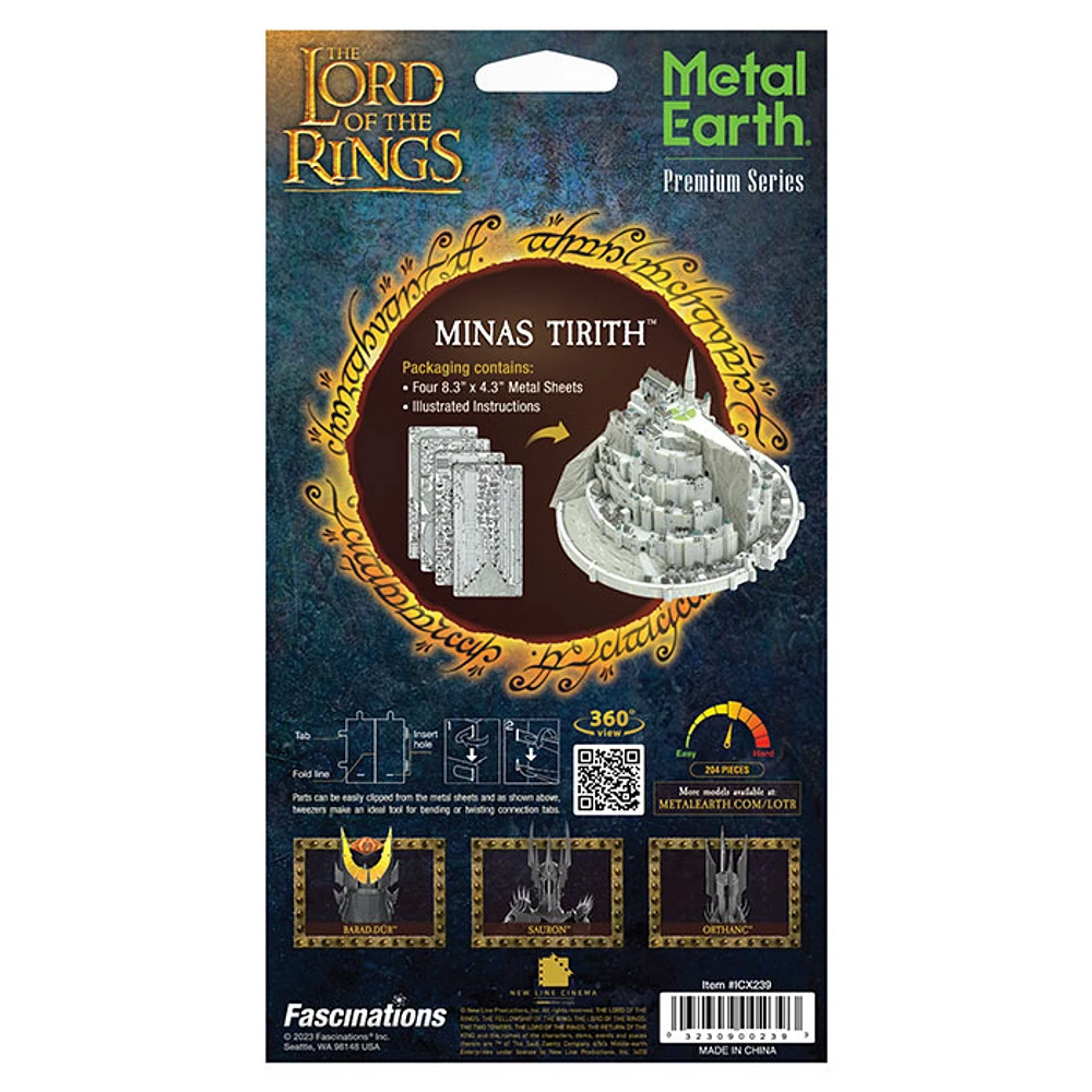 Metal Earth Premium Series Lord of The Rings Minas Tirith 3D Metal Model  Kit Fascinations