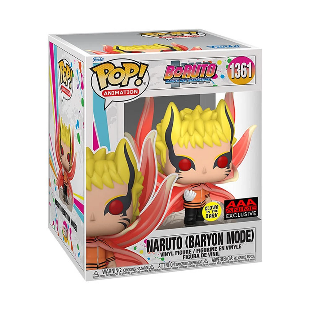 Funko Pop! Boruto Naruto Next Generations Naruto Baryon Mode Glow-in-the-Dark Super 6-Inch