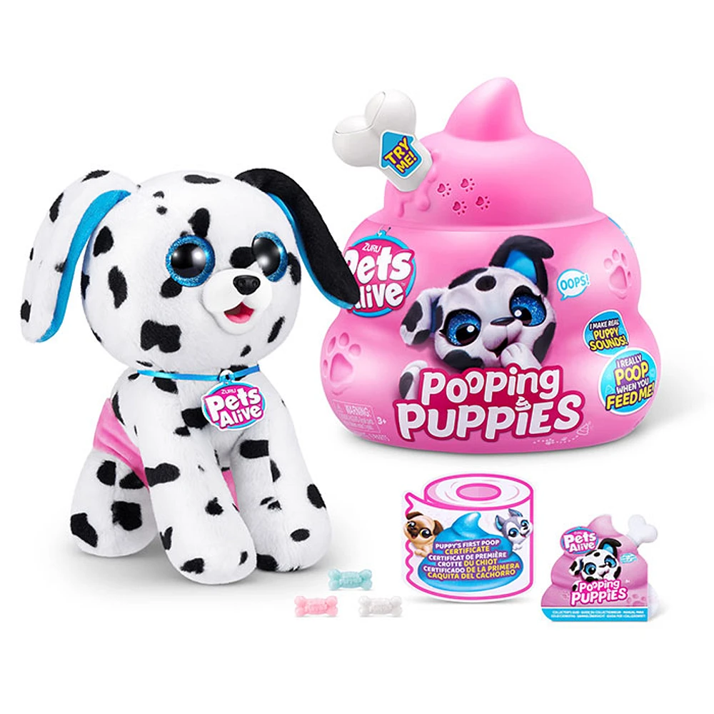 Pets Alive Pooping Puppies Series 1 Dalmation Mystery Interactive Plush