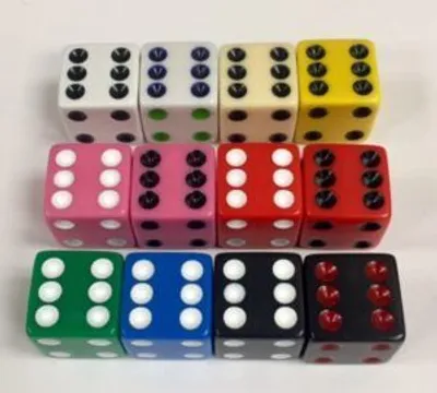 16mm Square Corner d6 Dice Assorted Colors