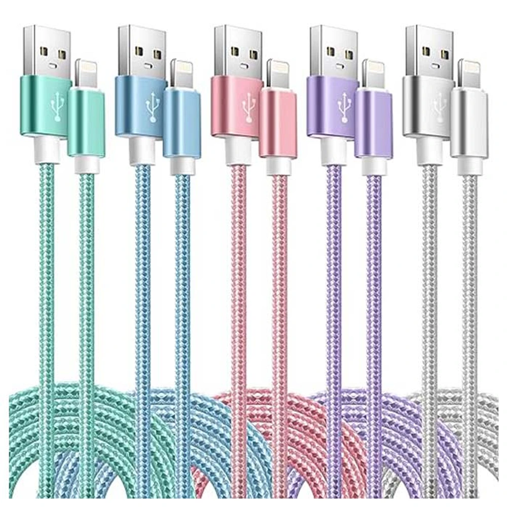 Cable Charge USB to Lightning Neon 10ft Assorted (Random Pick)