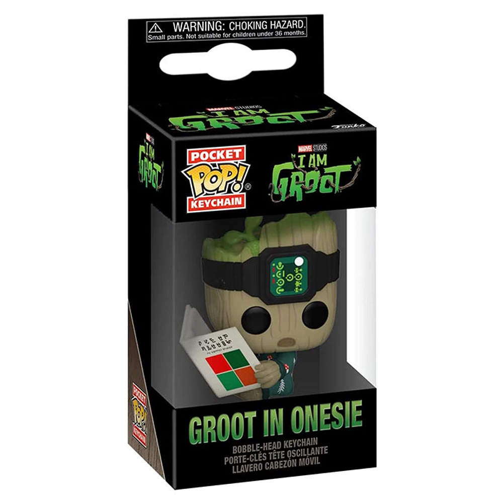 Funko Pop! Keychain Marvel I Am Groot Groot in Onesie with Book