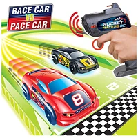 Ontel Magic Tracks Rocket Racers Remote Controlled Race Car vs Pace Car Track Set