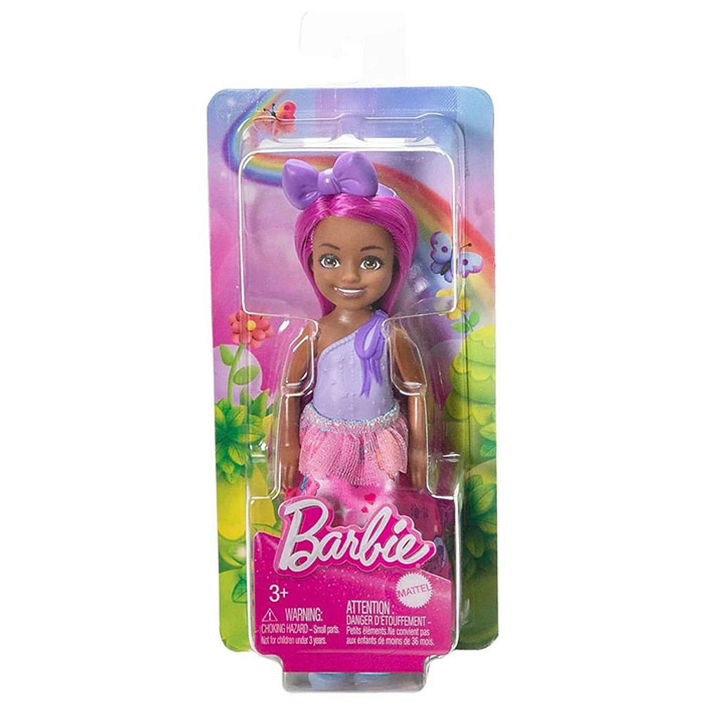 Barbie Royal Chelsea Doll with Pink Hair and Purple Bow Headband