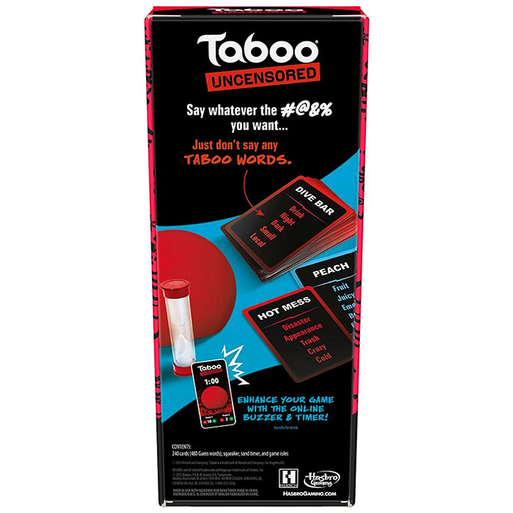 Taboo Uncensored Party Game for Adults Only