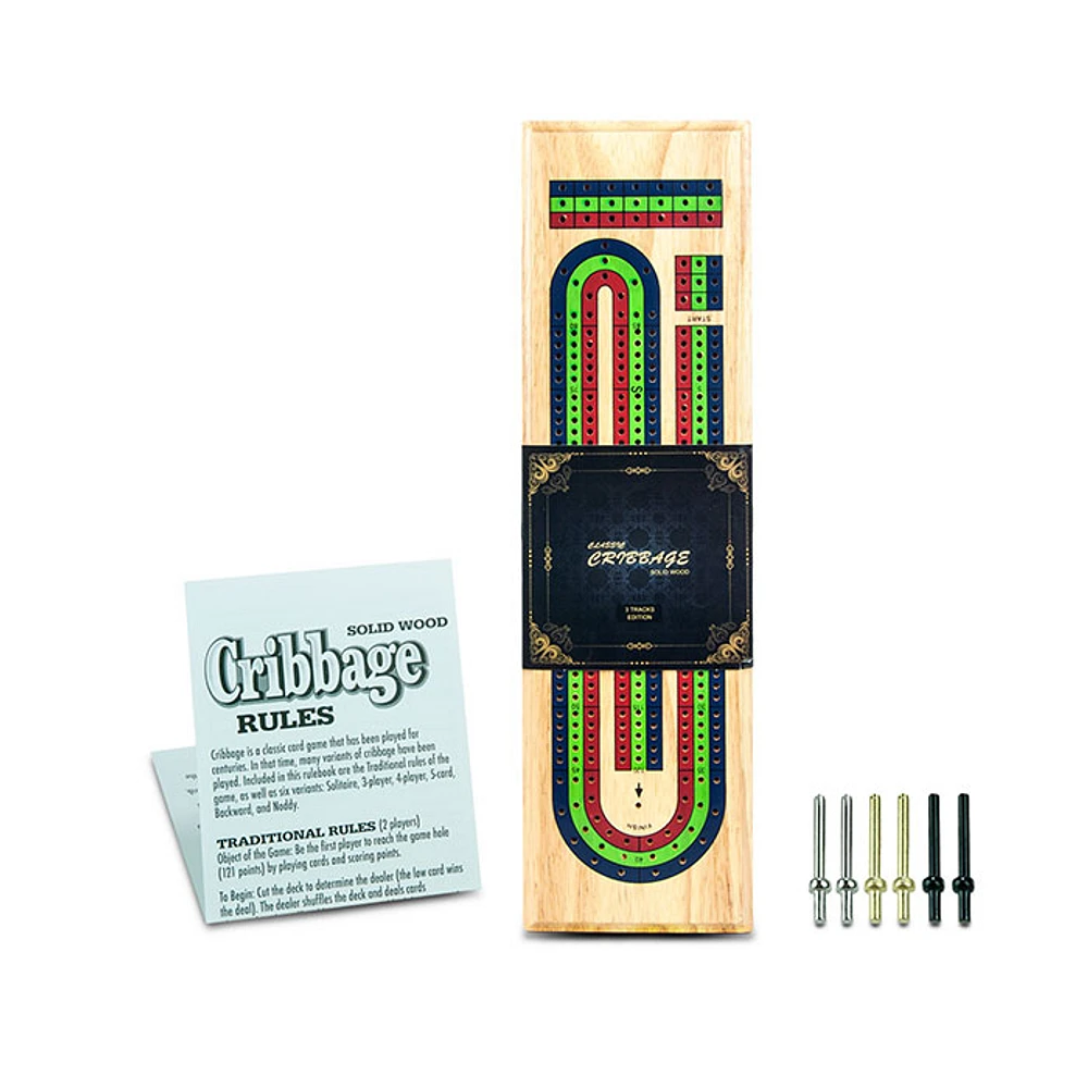 Cribbage Board 3 Track Wood