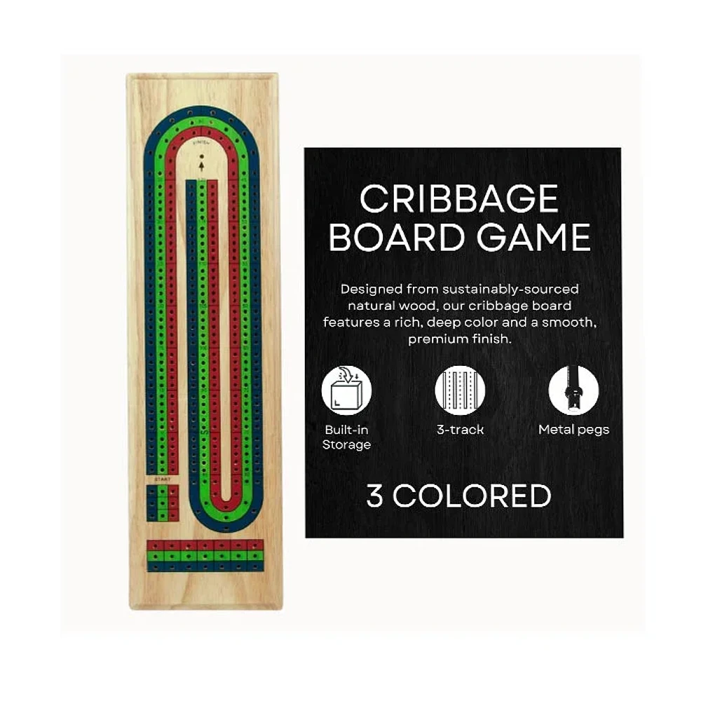 Cribbage Board 3 Track Wood