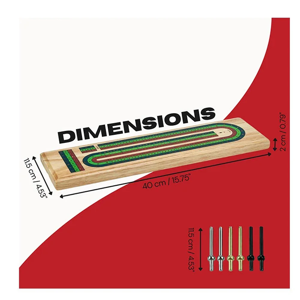 Cribbage Board 3 Track Wood