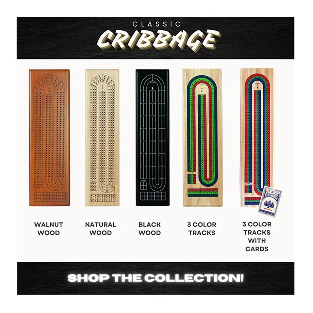 Cribbage Board 3 Track Wood