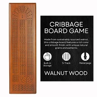 Cribbage Board Solid Walnut Wood