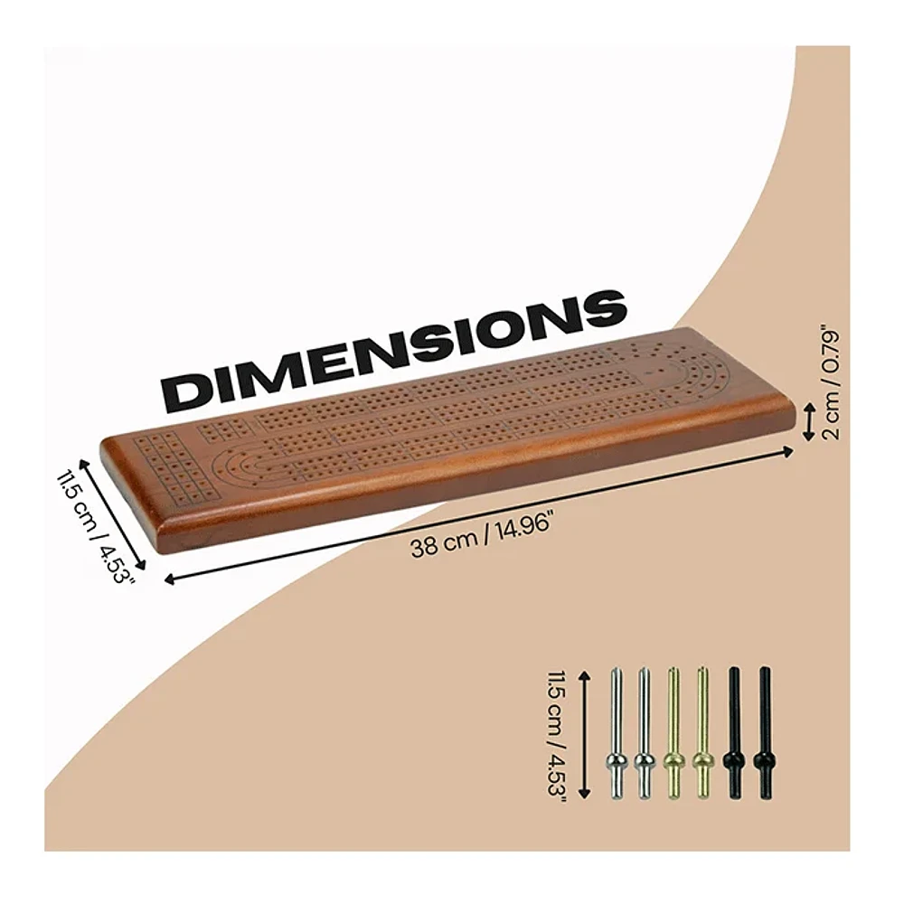 Cribbage Board Solid Walnut Wood