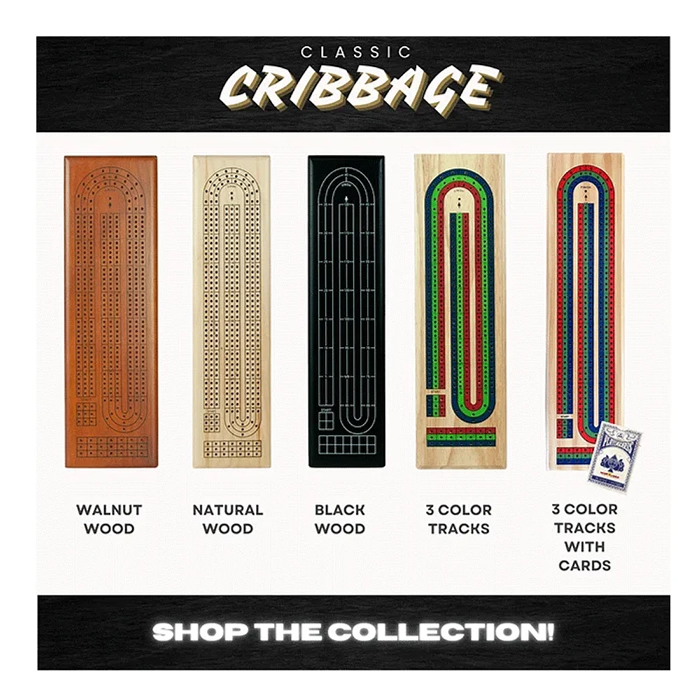 Cribbage Board Solid Walnut Wood