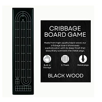 Cribbage Board Solid Black Wood