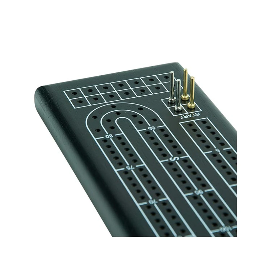 Cribbage Board Solid Black Wood