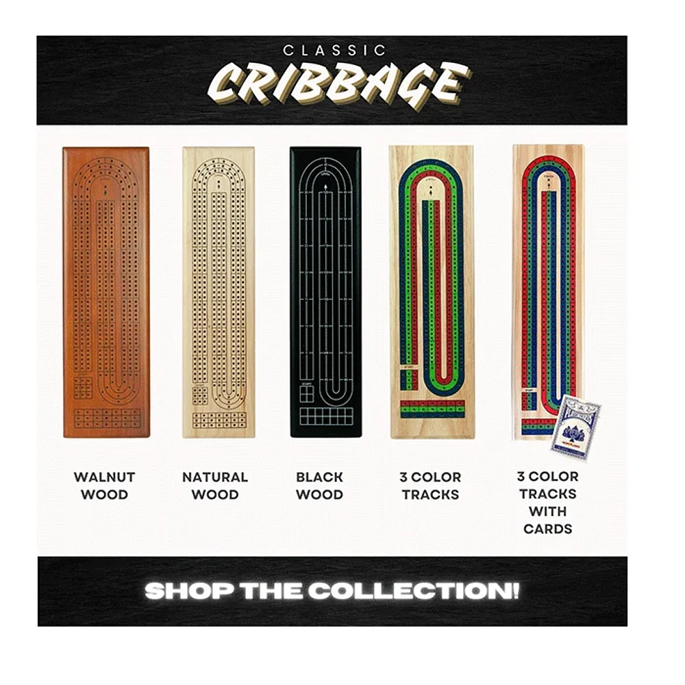 Cribbage Board Solid Black Wood