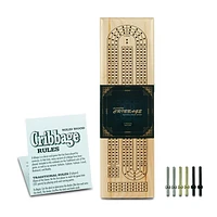 Cribbage Board Solid Natural Wood