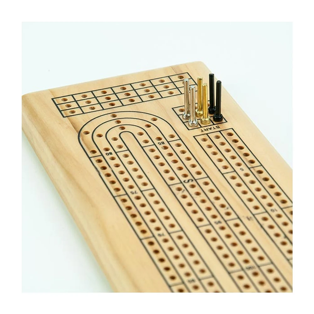 Cribbage Board Solid Natural Wood