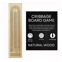 Cribbage Board Solid Natural Wood