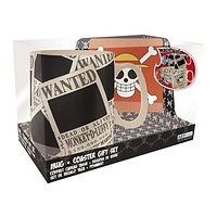 Abystyle One Piece Straw hat Crew Magic Heat Change Ceramic Coffee Tea Mug Wanted Amd Coaster Set