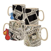 Abystyle One Piece Straw hat Crew Magic Heat Change Ceramic Coffee Tea Mug Wanted Amd Coaster Set