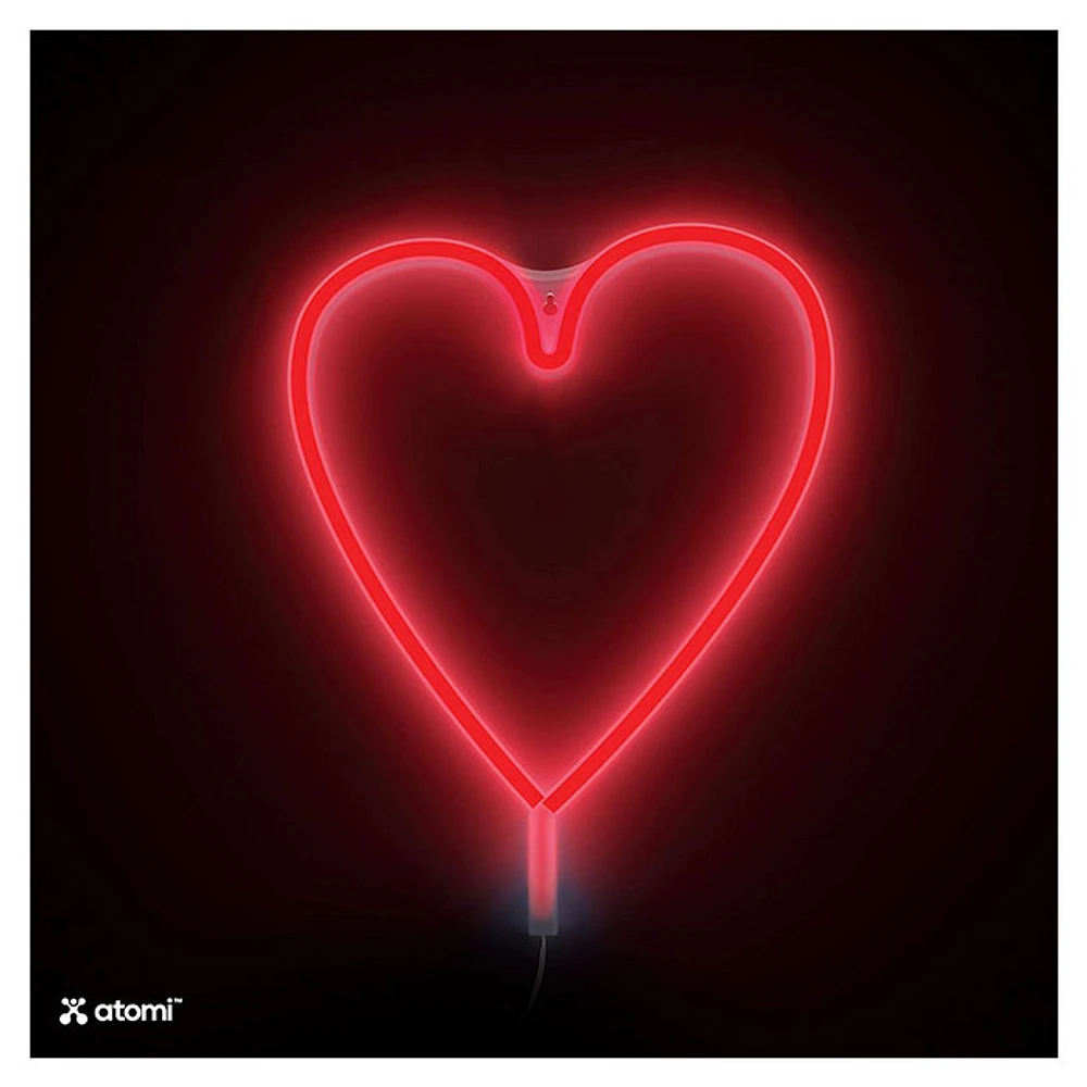 Red Heart Neon LED Light USB Powered