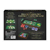 Deluxe Casino Set 3-Games-In-1 Craps Blackjack and Texas Hold ‘Em Poker