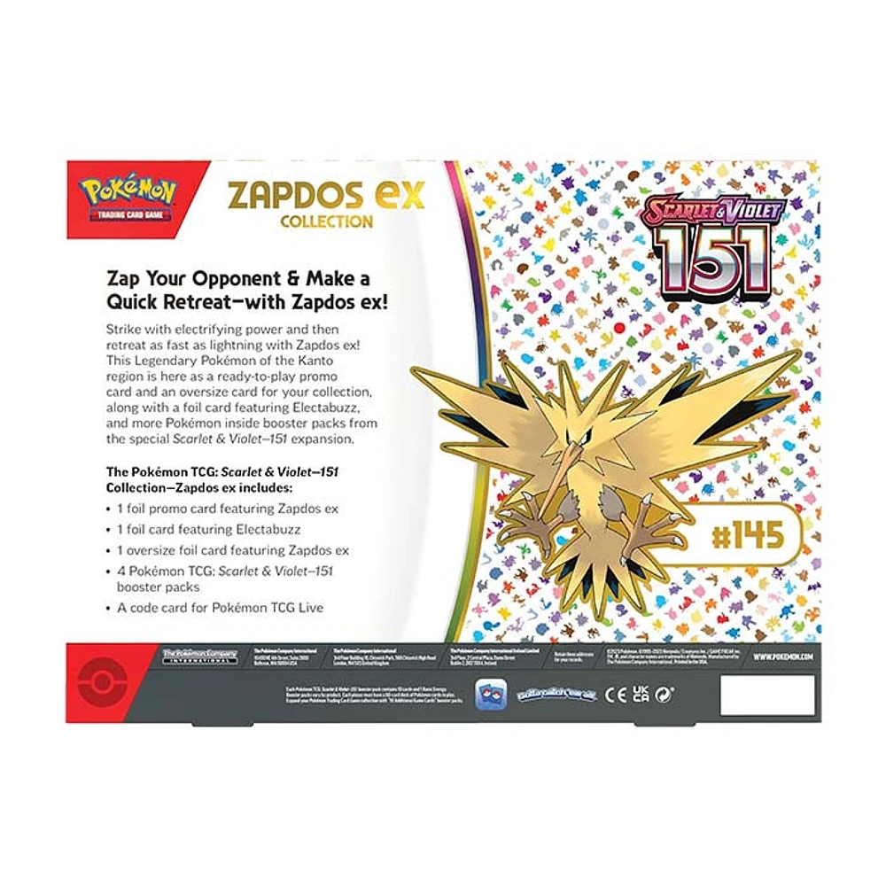 Pokemon TCG Scarlet & Violet 151 Zapdos Ex Collection