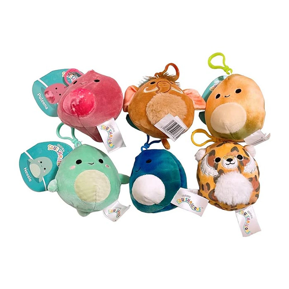 Squishmallows Kellytoy 3.5 Inches Assorted Prehistoric Clip On Keychain Mini Plush Doll