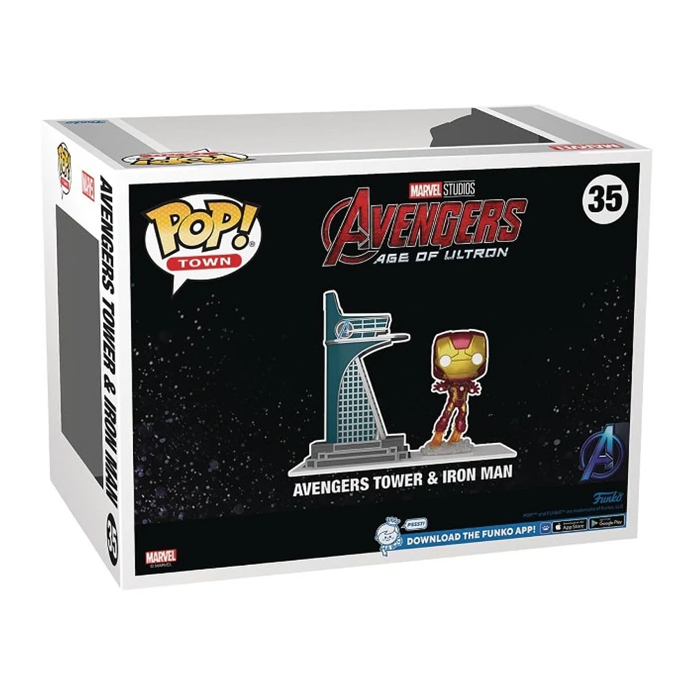 Funko Pop! Town Avengers Tower & Iron Man PX Glow-In-The-Dark