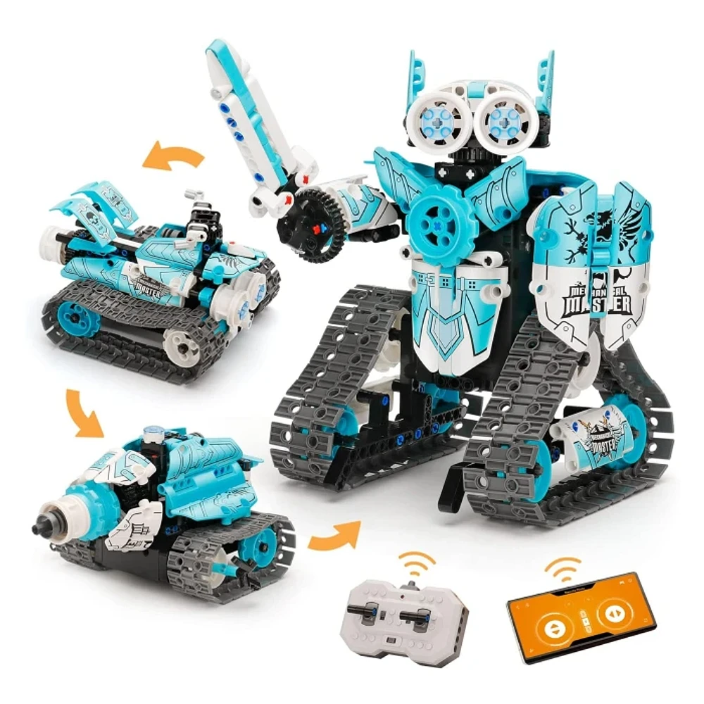 Block Building Kit 3-in-1 Stunt Car with Remote Control R/C Pieces