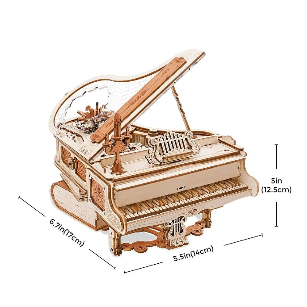 ROKR Magic Piano Mechanical Music Box 3D Wooden Puzzle