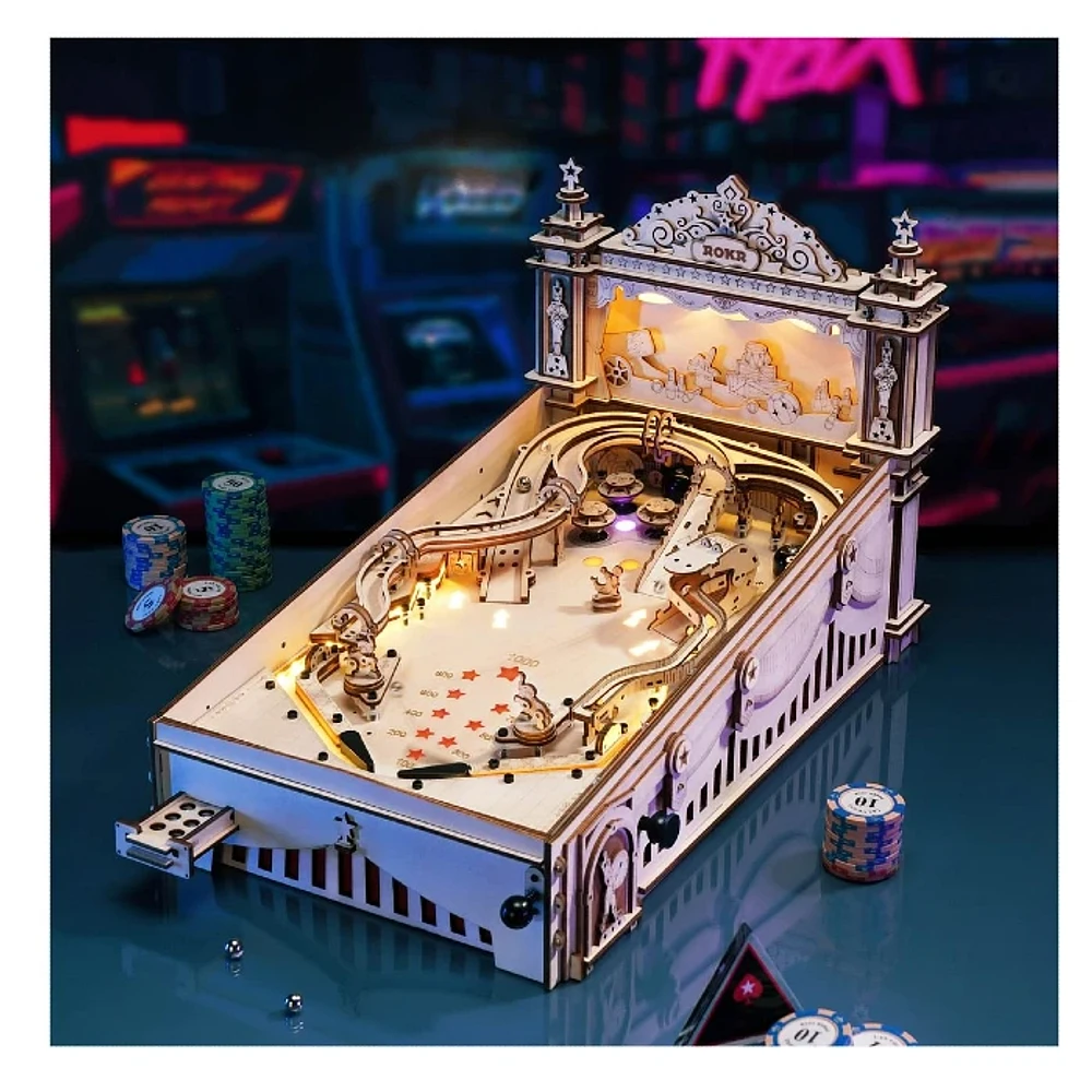 ROKR 3D Pinball Machine 3D Wooden Puzzle