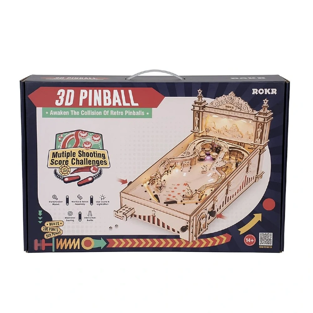 ROKR 3D Pinball Machine 3D Wooden Puzzle