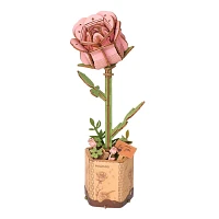 ROKR Rowood Pink Rose Flower Bouquet DIY 3D Wooden Puzzle