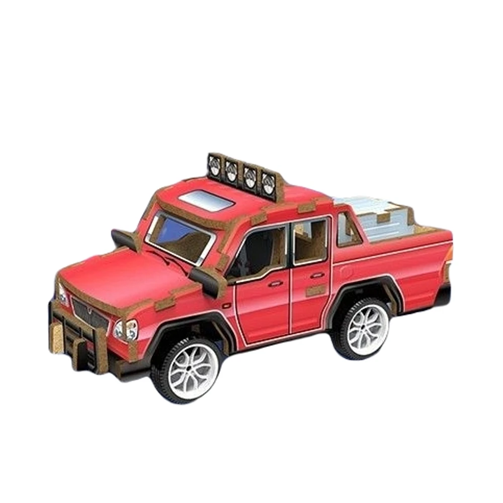 3D Wood Puzzle Pickup Truck with Pull Back 26 Pieces