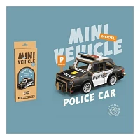 3D Wood Puzzle Police Car with Pull Back 22 Pieces