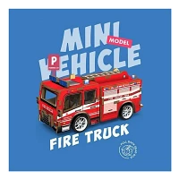 3D Wood Puzzle Fire Truck with Pull Back 29 Pieces