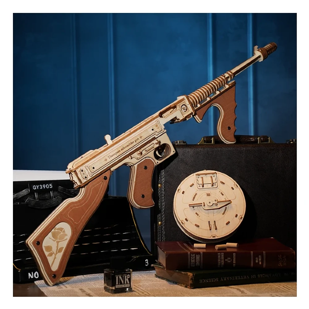 ROKR Thompson Submachine Gun Toy 3D Wooden Puzzle