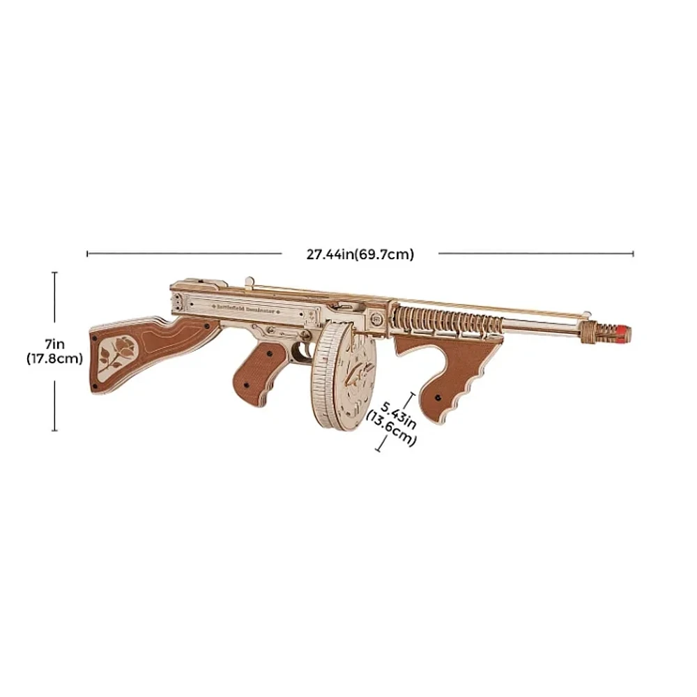 ROKR Thompson Submachine Gun Toy 3D Wooden Puzzle