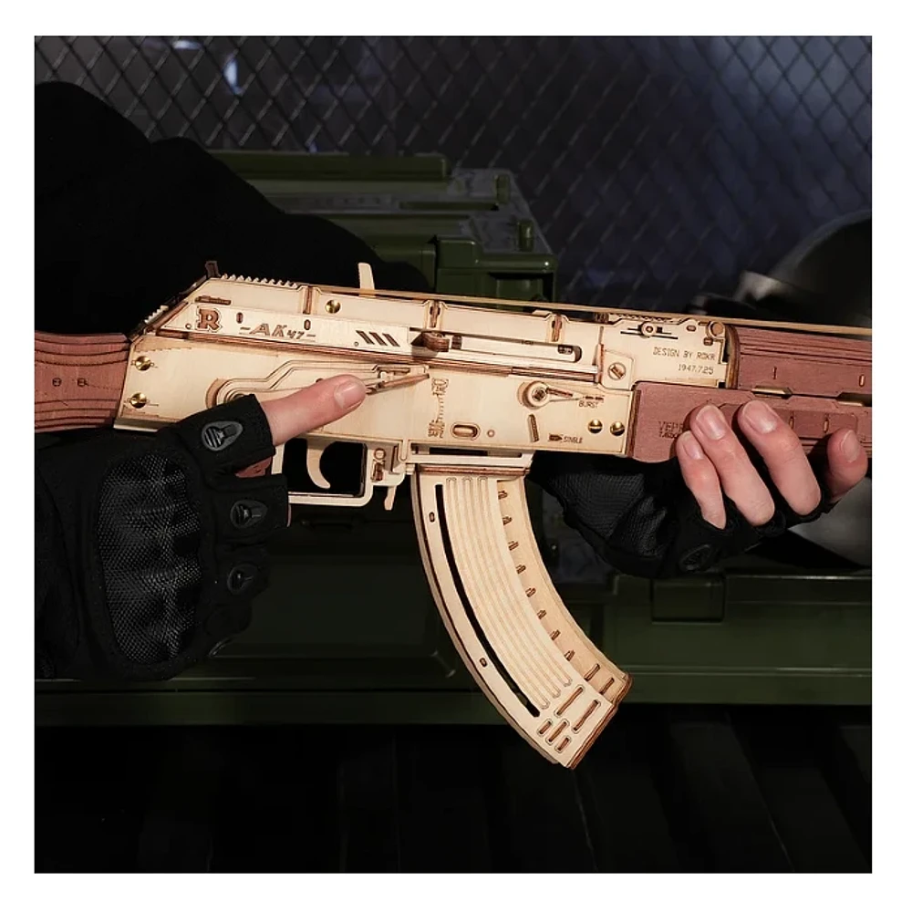 ROKR AK-47 Assault Rifle Gun Toy 3D Wooden Puzzle