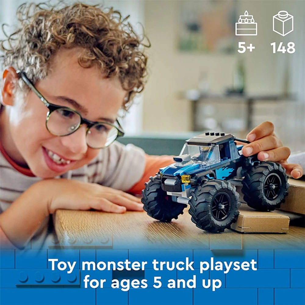 LEGO City Blue Monster Truck Off Road Toy Playset with a Driver Minifigure