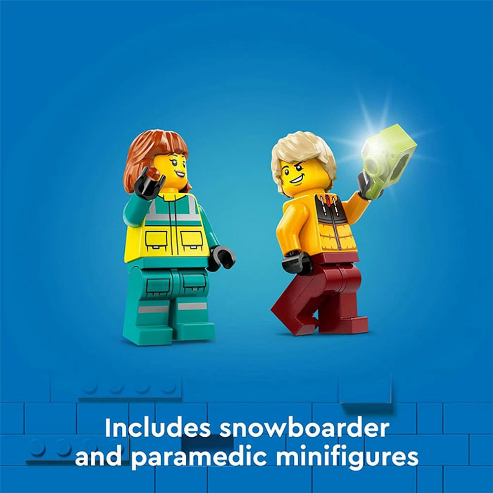 LEGO City Emergency Ambulance and Snowboarder Toy Vehicle Playset