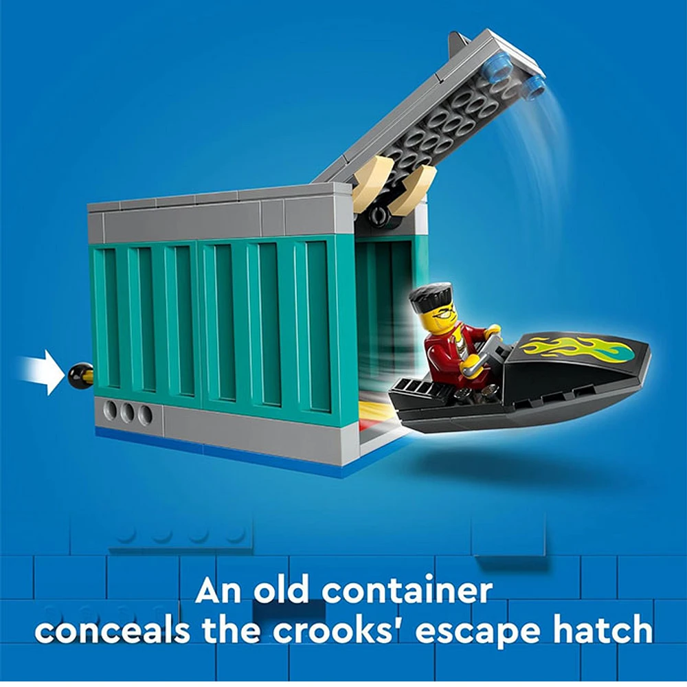 LEGO City Police Speedboat and Crooks Hideout Boat Toy