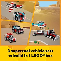 LEGO Creator 3 in 1 Flatbed Truck with Helicopter Toy