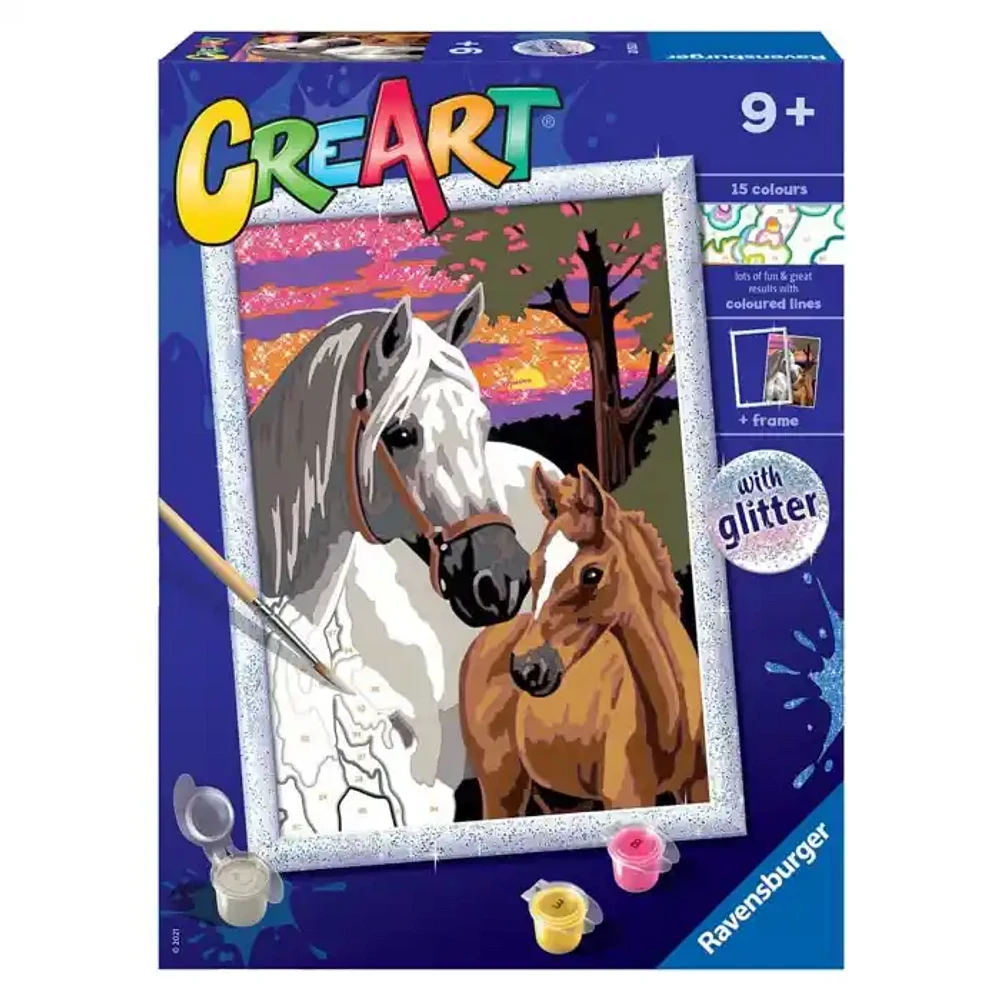 Ravensburger CreArt Sunset Horses Paint with Frame