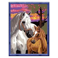 Ravensburger CreArt Sunset Horses Paint with Frame